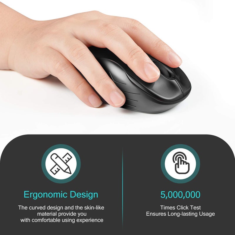 LeadsaiL Wireless Mouse Silent 2.4G USB Computer Compact Optical Cordless Mini Quiet Mice, Noiseless, 4 Buttons, 3 Adjustable DPI Mobile for PC/Laptop/Windows/Mac/Linux - Image 5